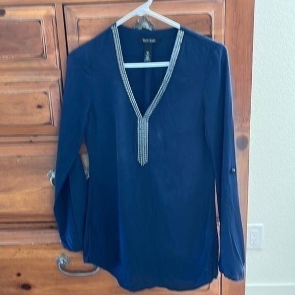 WHBM Women’s SILK V-neck blouse, size small. - Picture 1 of 7
